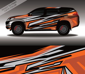 Car wrap decal design vector, custom livery race rally car vehicle sticker and tinting.