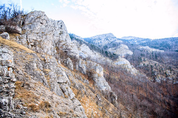 panoramic view of nature mountain winter landscape