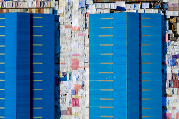 Aerial view of Ulaanbaatar, the capital of Mongolia, circa June 2019