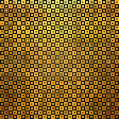 Black, golden abstract pattern, gold mosaic.
