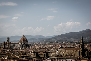 Fototapeta na wymiar view of florence from top of st peters basilica in italy