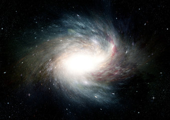 Stars, dust and gas nebula in a far galaxy