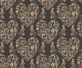 Vector ornamental hand drawing decorative background. Ethnic seamless pattern ornament. Vector pattern.