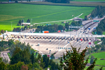 Toll highway gate in Brennero, Italy