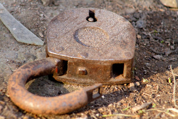 old rusty padlock 