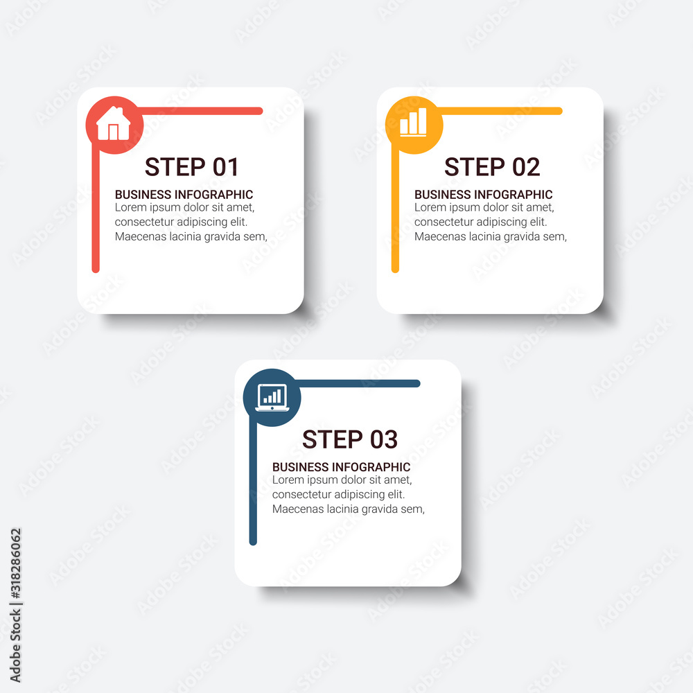 Aufkleber infographic design vector workflow layout, diagram, annual report, web design. business concept with
