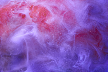 Abstract bright swirling smoke, valentines day background. Vibrant colorful fog, exciting perfume...