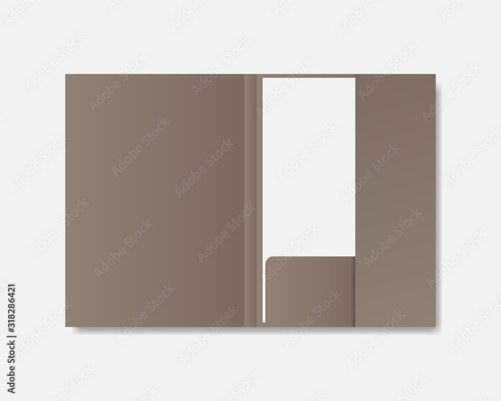 Poster blank paper folder mockup. paper folder with white paper mockup. vector template for business and br