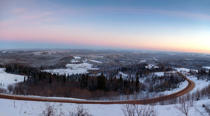 sunset in the mountains