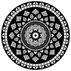 Abstract black and white line drawing, contour image for adult and older children.