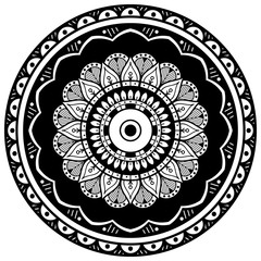 Abstract black and white line drawing, contour image for adult and older children.