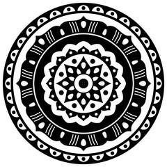 Abstract black and white line drawing, contour image for adult and older children.