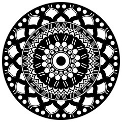 Abstract black and white line drawing, contour image for adult and older children.