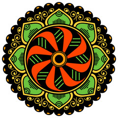 Mandala decorative ornament. Can be used for greeting card, phone case print, etc. Hand drawn background