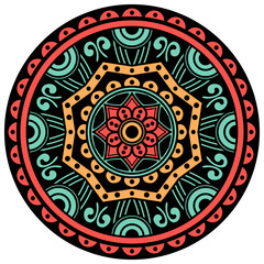 Mandala decorative ornament. Can be used for greeting card, phone case print, etc. Hand drawn background