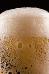 Beer foam texture closeup.