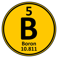 Periodic table element boron icon.