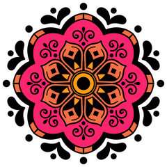 Mandala decorative ornament. Can be used for greeting card, phone case print, etc. Hand drawn background