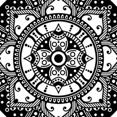 Mandala decorative ornament. Can be used for greeting card, phone case print, etc. Hand drawn background