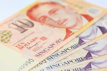 bank note singapore dollars money closeup detail view