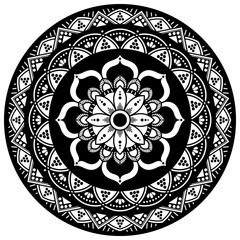 Mandala decorative ornament. Can be used for greeting card, phone case print, etc. Hand drawn background