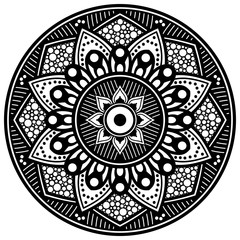 Mandala decorative ornament. Can be used for greeting card, phone case print, etc. Hand drawn background