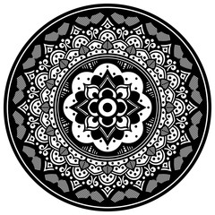 Ethnic Mandala Ornament. Arabic, Pakistan, Moroccan, Turkish, Indian, Spain motifs