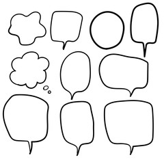 Hand drawn speech bubble.