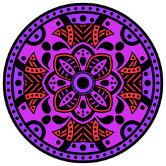 Ethnic Mandala Ornament. Arabic, Pakistan, Moroccan, Turkish, Indian, Spain motifs