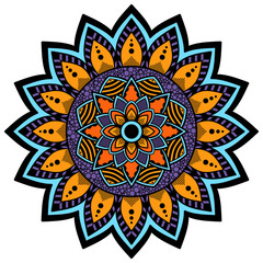Ethnic Mandala Ornament. Arabic, Pakistan, Moroccan, Turkish, Indian, Spain motifs