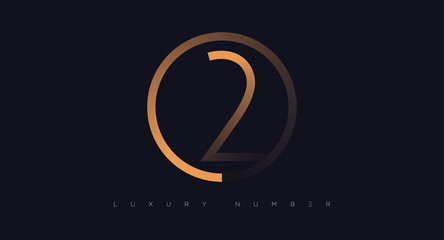Fototapeta premium Two number golden icon. Flat design