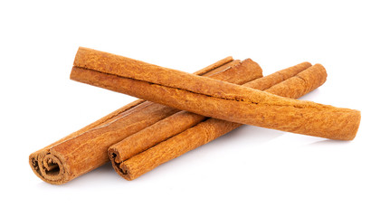 Cinnamon sticks isolated on white background