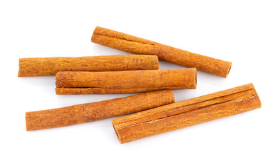 Cinnamon sticks isolated on white background