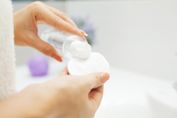 Hand Skin Care. Close Up Of Female Hands Holding Cream