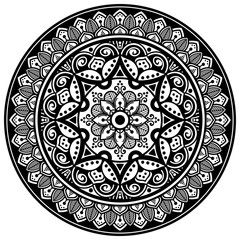 Ethnic Mandala Ornament. Arabic, Pakistan, Moroccan, Turkish, Indian, Spain motifs