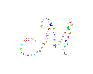 Initial Letter M Butterfly pattern awesome beauty logo