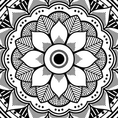 Abstract Mandala for coloring page