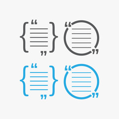 Quotation Mark speech bubble. Quote sign icon.