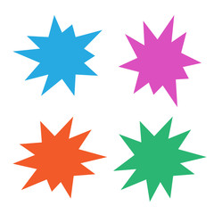 Different starburst vector. Starburst isolated icons set