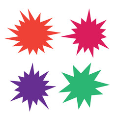 Bursting speech star set. Starburst isolated icons set