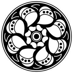 Abstract Mandala for coloring page