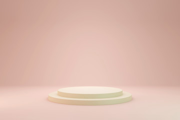 Soft Pastel Pink Product stage Present background 3d rendering.