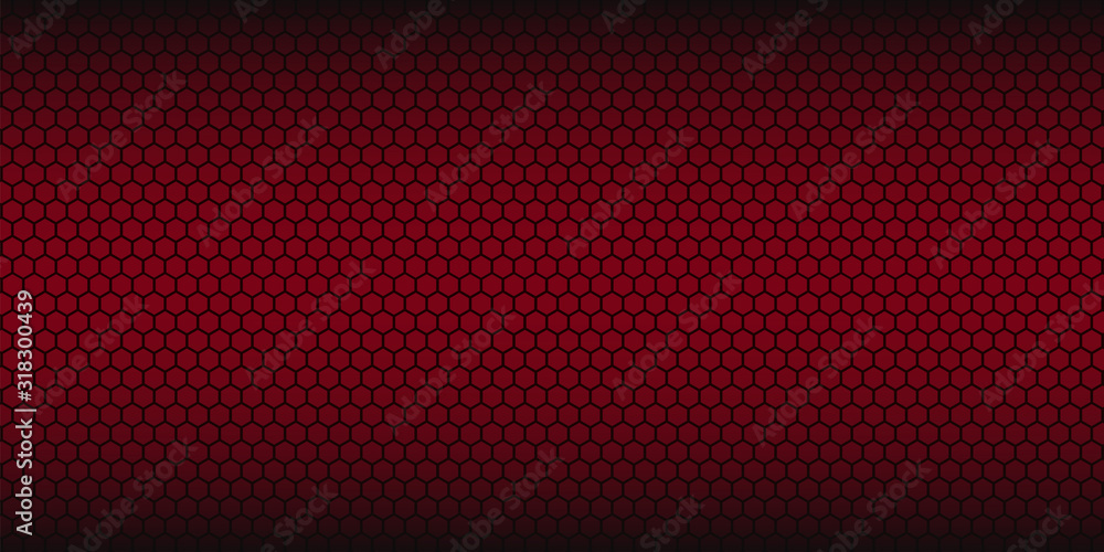 Poster red abstract vector background. honeycomb pattern. linear website template on red backdrop. vector g