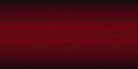 Red abstract vector background. Honeycomb pattern. Linear website template on red backdrop. Vector geometric pattern.