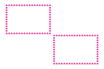 Orchid pattern photo frame separated from a white background