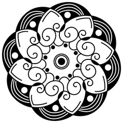 Ethnic Mandala Ornament. Arabic, Pakistan, Moroccan, Turkish, Indian, Spain motifs