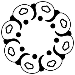 Ethnic Mandala Ornament. Arabic, Pakistan, Moroccan, Turkish, Indian, Spain motifs