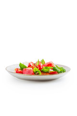 preparation of the famous Italian Caprese salad