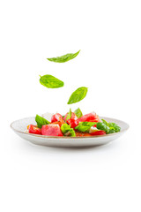 preparation of the famous Italian Caprese salad