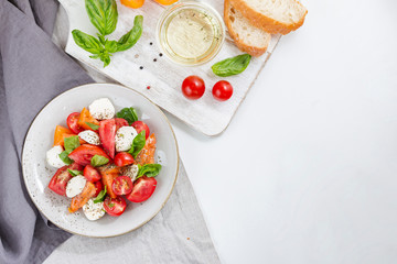 preparation of the famous Italian Caprese salad